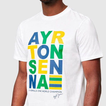 Ayrton Senna Stripe Graphic T-shirt